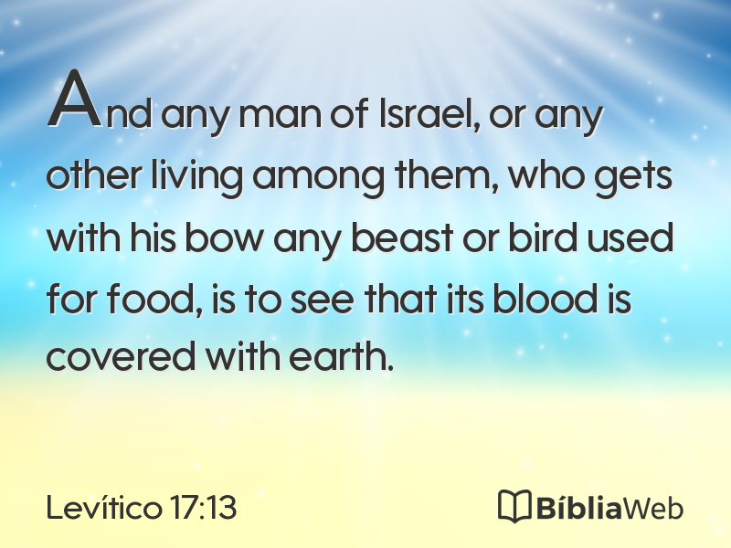 Levítico 17:13 em imagem para compartilhar