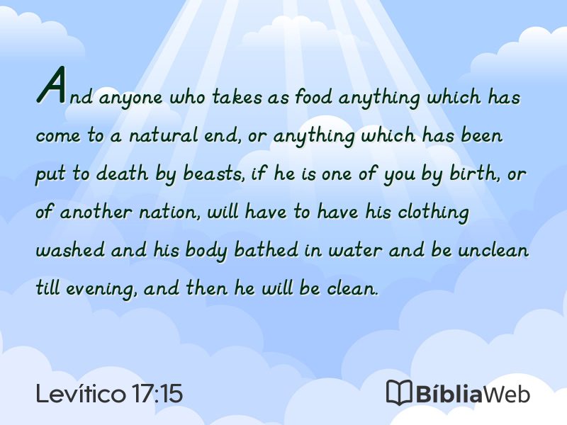 Levítico 17:15 em imagem para compartilhar