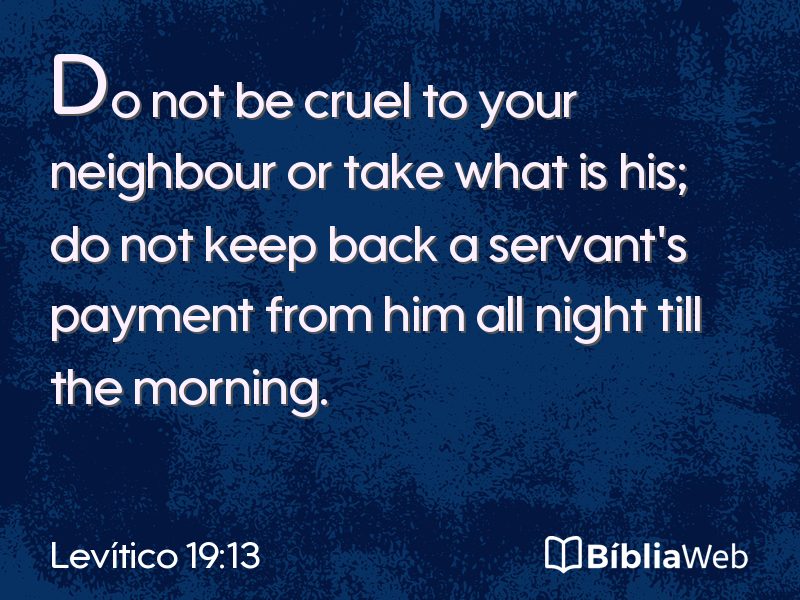 Levítico 19:13 em imagem para compartilhar