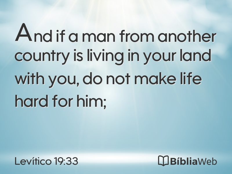 Levítico 19:33 em imagem para compartilhar