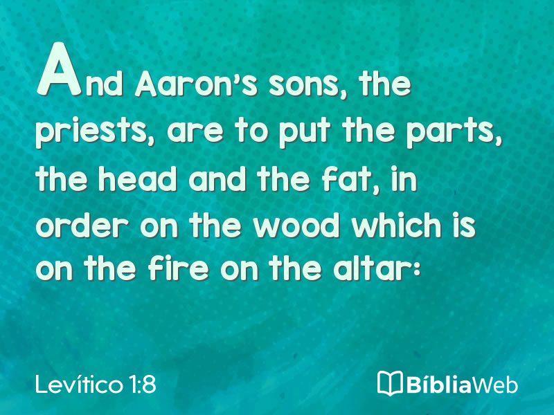 Levítico 1:8 em imagem para compartilhar