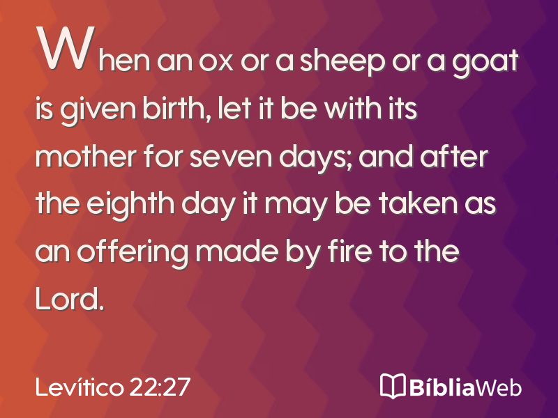 Levítico 22:27 em imagem para compartilhar