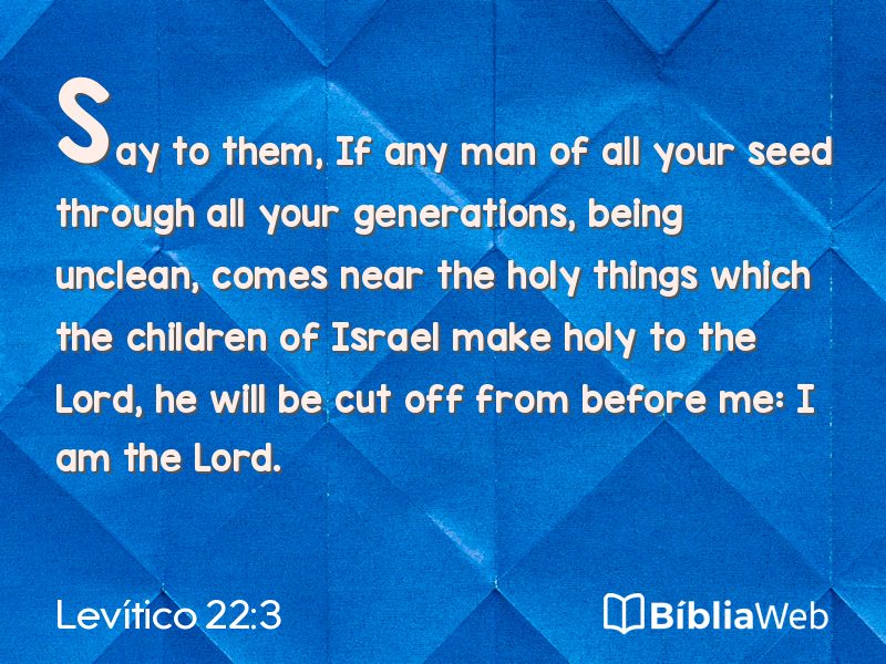 Levítico 22:3 em imagem para compartilhar