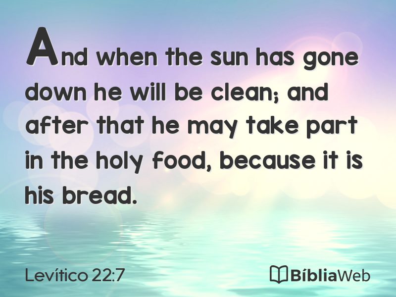 Levítico 22:7 em imagem para compartilhar