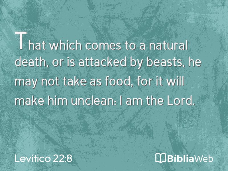 Levítico 22:8 em imagem para compartilhar