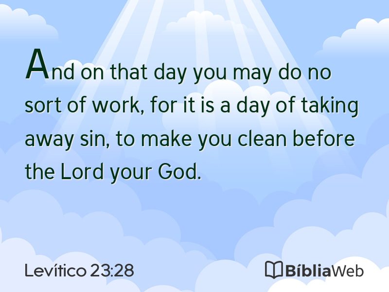 Levítico 23:28 em imagem para compartilhar