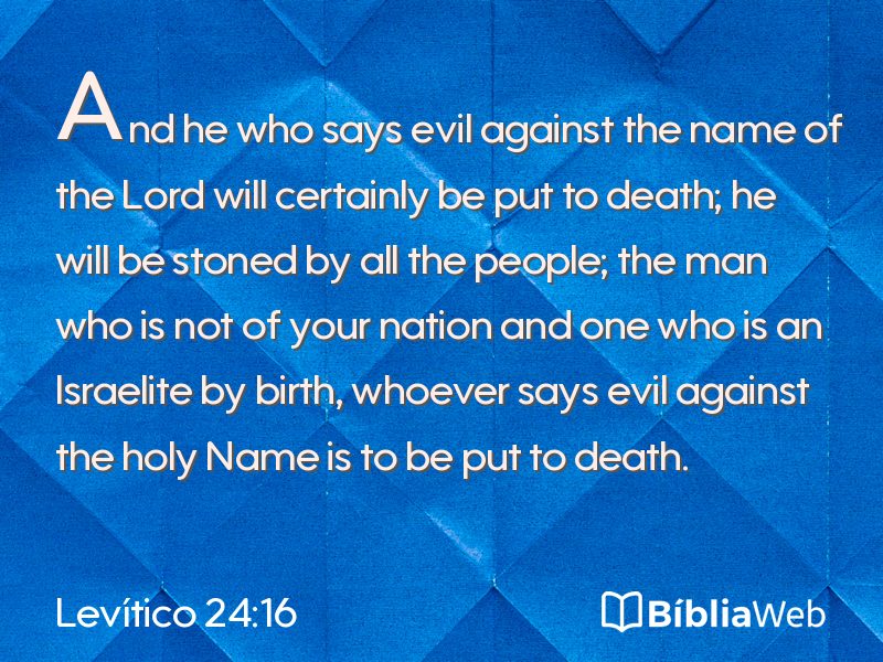 Levítico 24:16 em imagem para compartilhar
