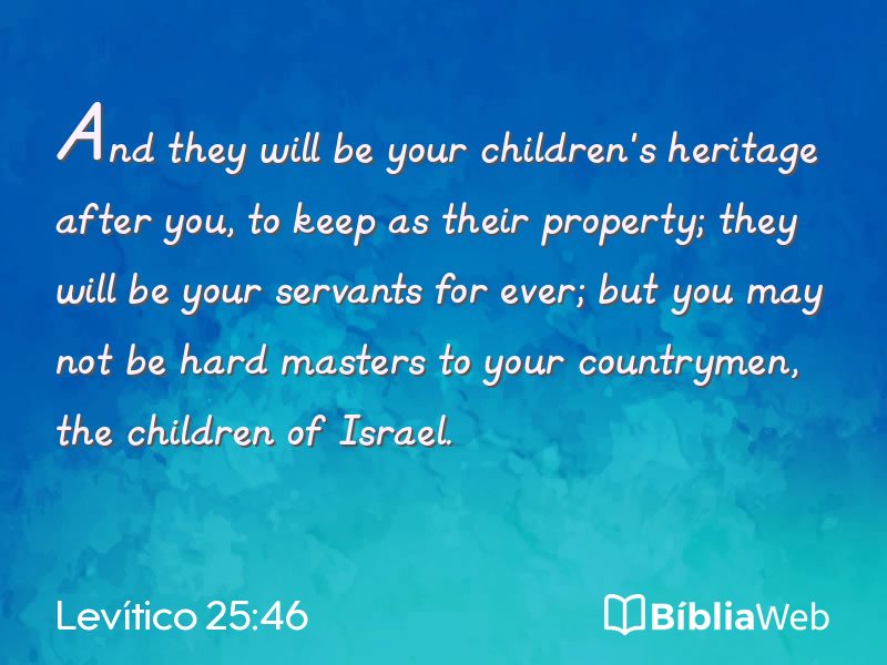 Levítico 25:46 em imagem para compartilhar