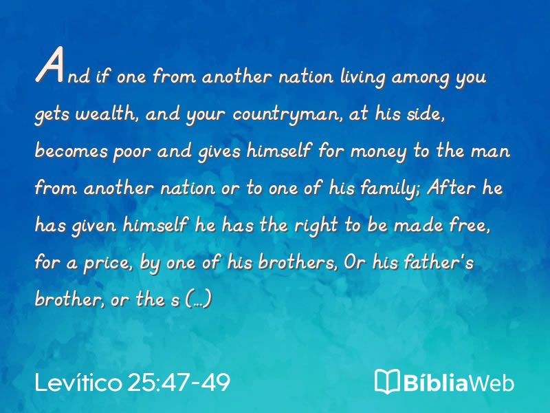 Levítico 25:47-49 em imagem para compartilhar