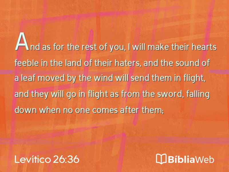 Levítico 26:36 em imagem para compartilhar