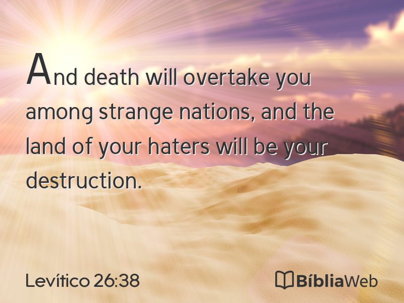 Levítico 26:38 em imagem para compartilhar
