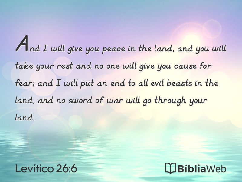 Levítico 26:6 em imagem para compartilhar