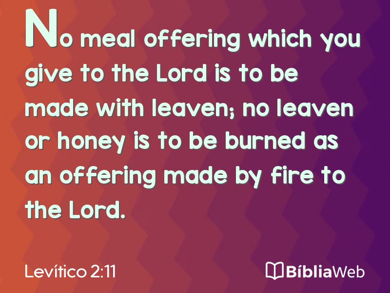 Levítico 2:11 em imagem para compartilhar