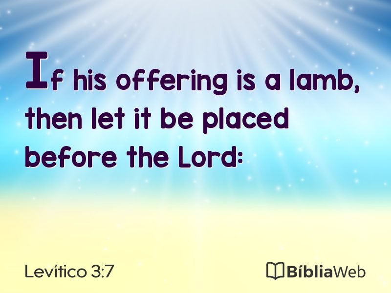 Levítico 3:7 em imagem para compartilhar