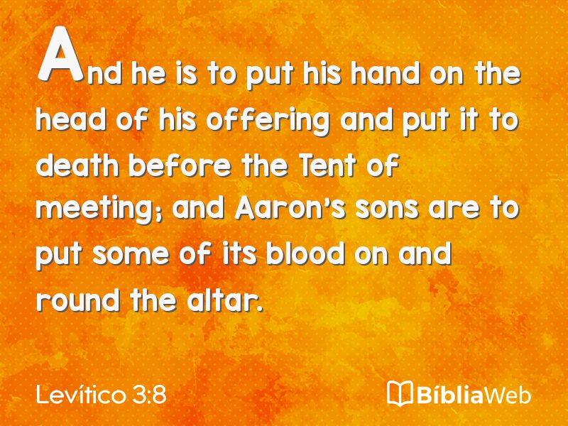 Levítico 3:8 em imagem para compartilhar