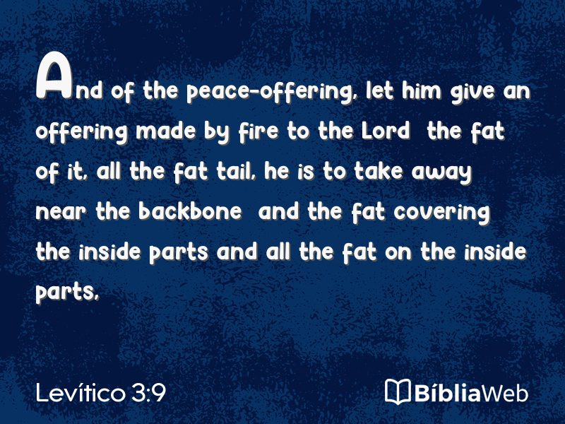 Levítico 3:9 em imagem para compartilhar