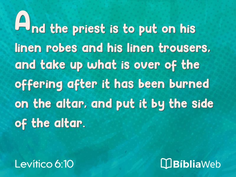 Levítico 6:10 em imagem para compartilhar