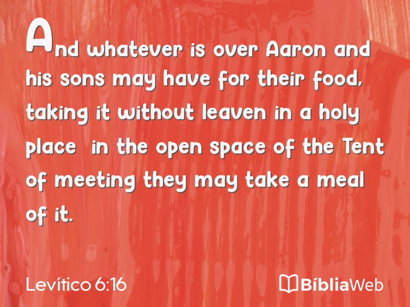 Levítico 6:16 em imagem para compartilhar
