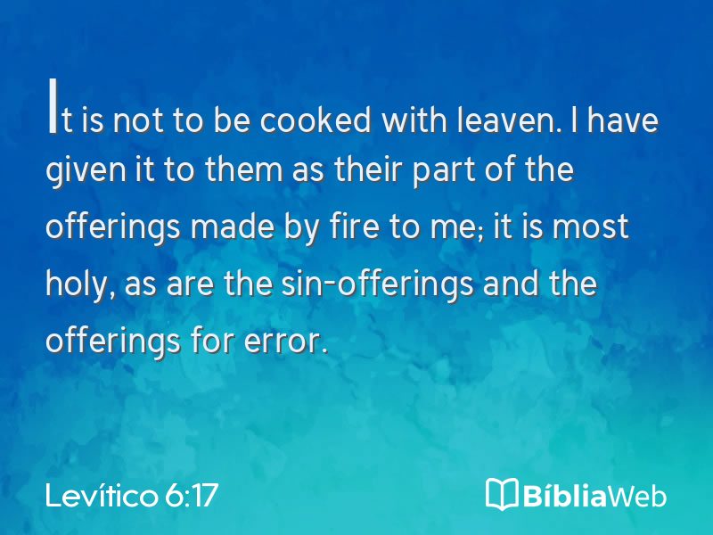 Levítico 6:17 em imagem para compartilhar