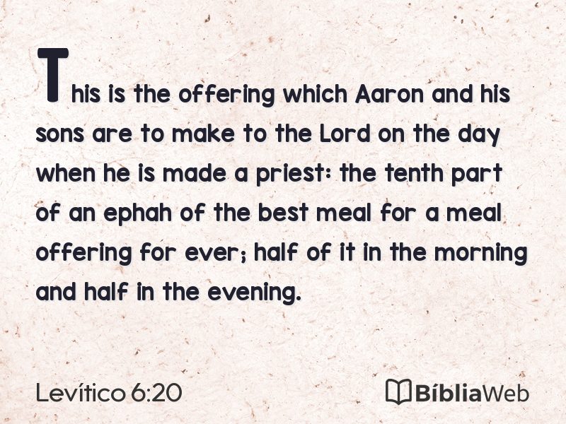Levítico 6:20 em imagem para compartilhar