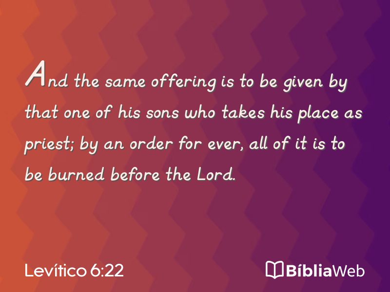 Levítico 6:22 em imagem para compartilhar