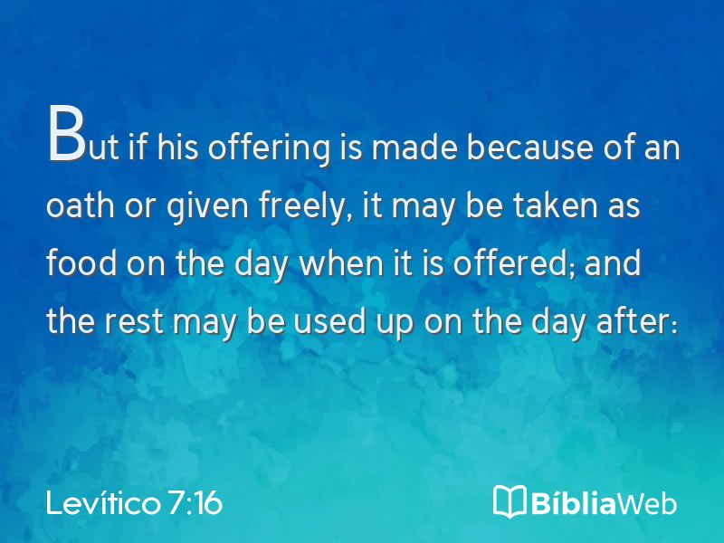 Levítico 7:16 em imagem para compartilhar