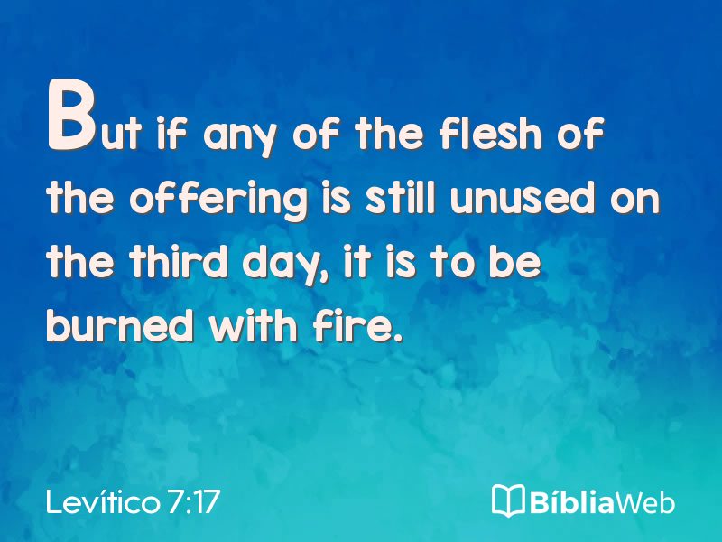 Levítico 7:17 em imagem para compartilhar
