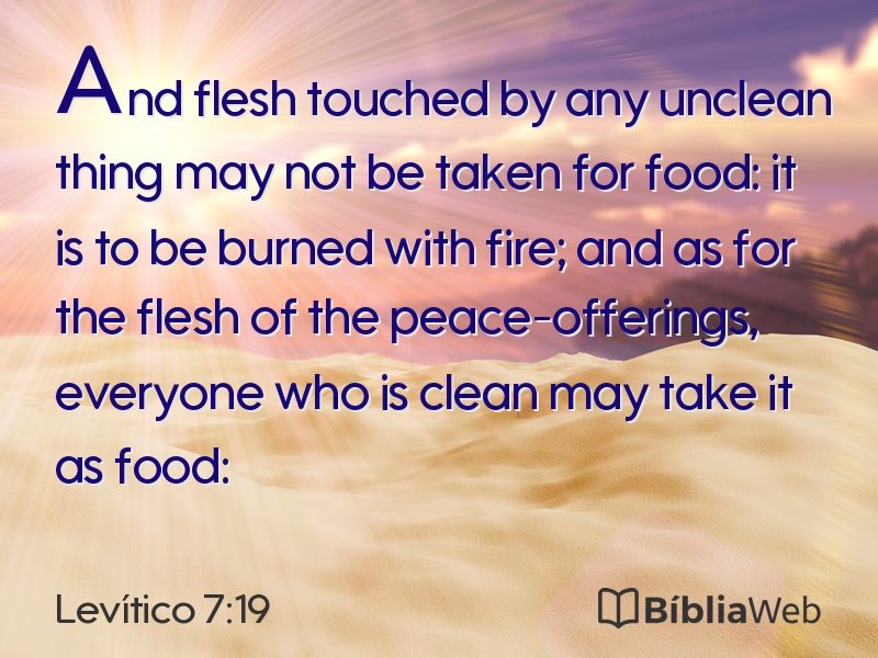 Levítico 7:19 em imagem para compartilhar