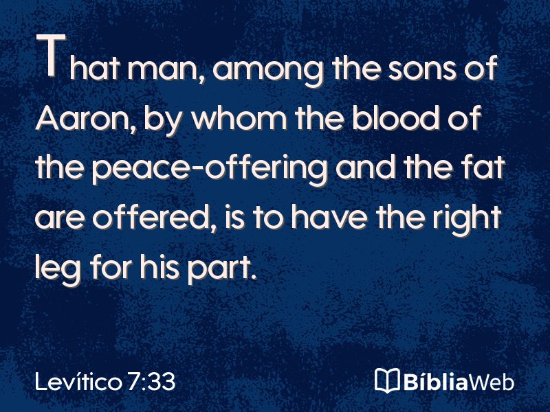 Levítico 7:33 em imagem para compartilhar