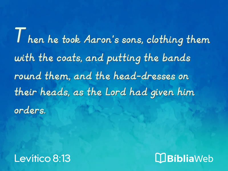 Levítico 8:13 em imagem para compartilhar