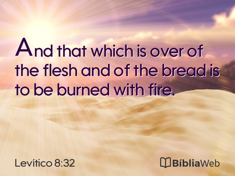 Levítico 8:32 em imagem para compartilhar