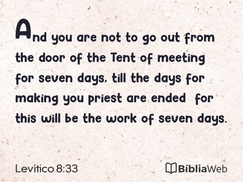Levítico 8:33 em imagem para compartilhar