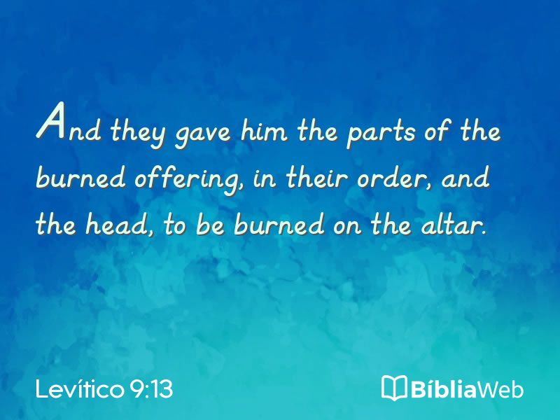 Levítico 9:13 em imagem para compartilhar