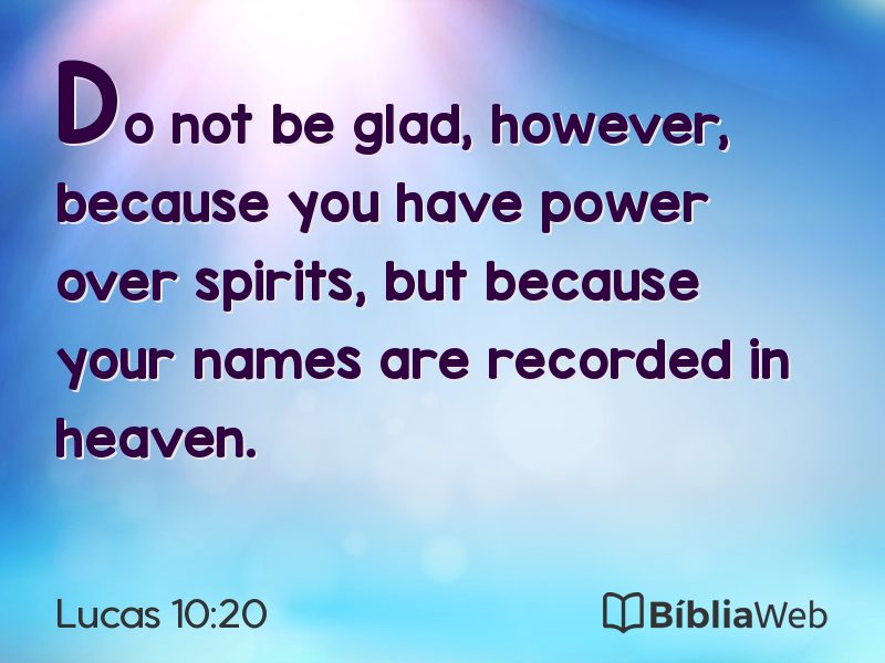 Lucas 10:20 em imagem para compartilhar