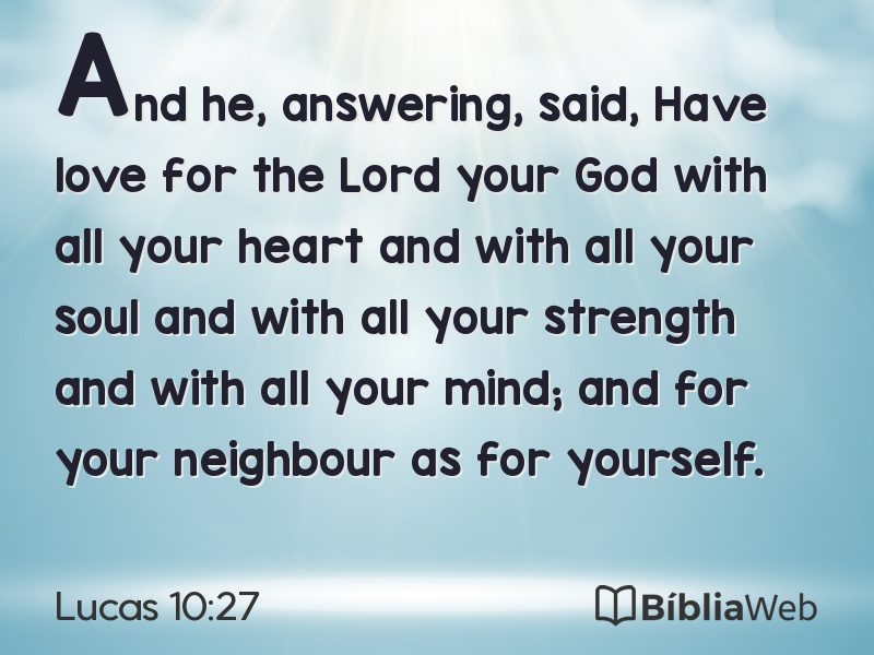Lucas 10:27 em imagem para compartilhar