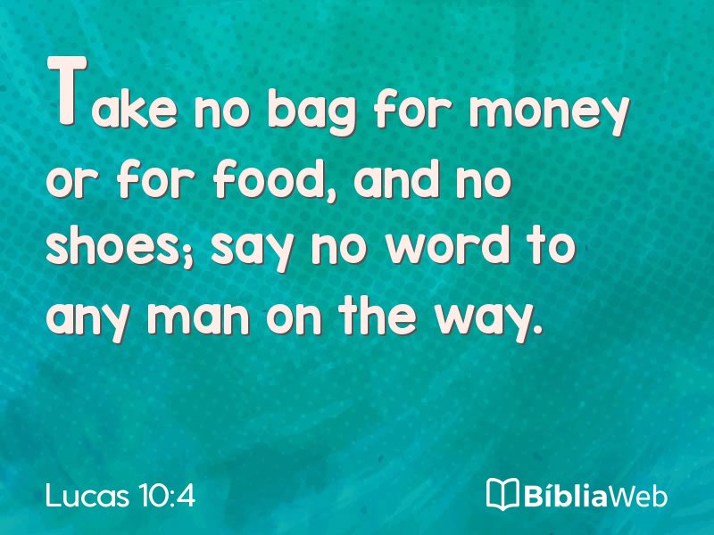 Lucas 10:4 em imagem para compartilhar