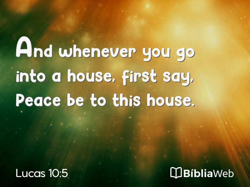 Lucas 10:5 em imagem para compartilhar