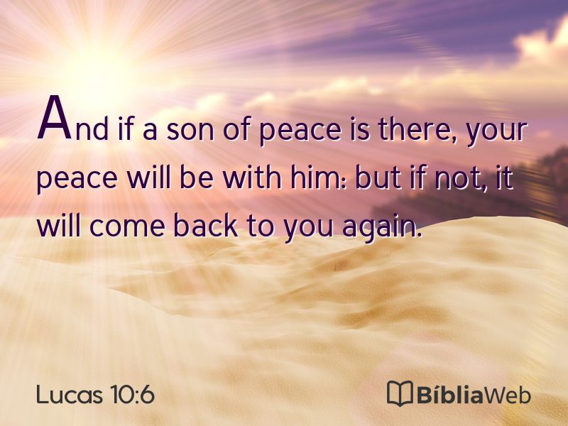 Lucas 10:6 em imagem para compartilhar
