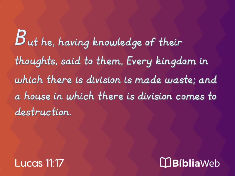 Lucas 11:17 em imagem para compartilhar