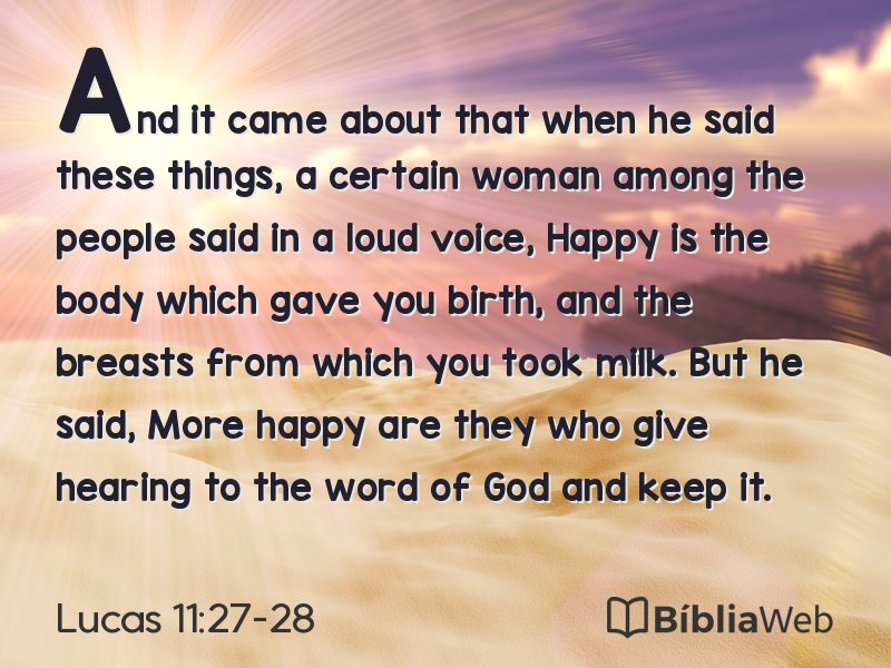 Lucas 11:27-28 em imagem para compartilhar