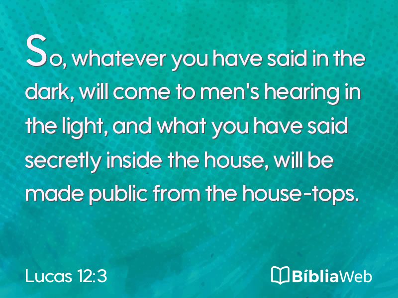 Lucas 12:3 em imagem para compartilhar