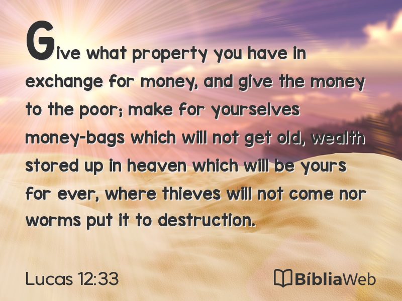 Lucas 12:33 em imagem para compartilhar