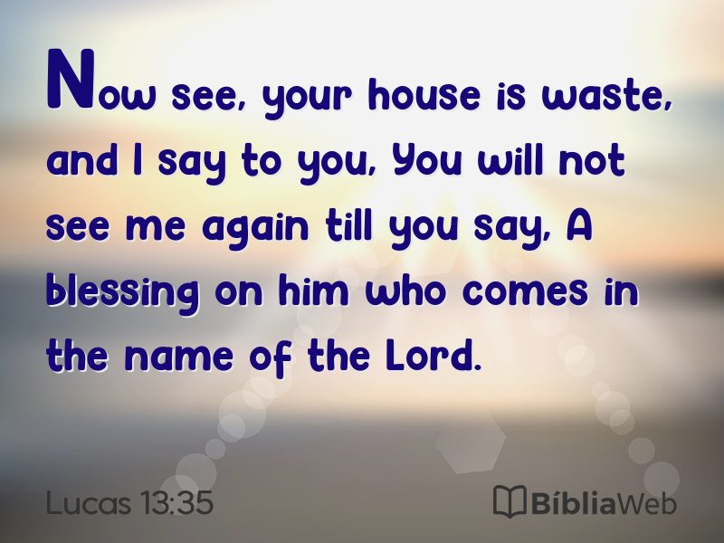 Lucas 13:35 em imagem para compartilhar