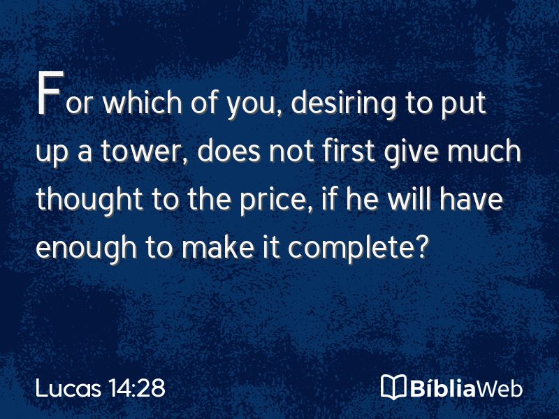 Lucas 14:28 em imagem para compartilhar