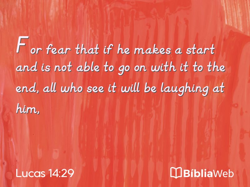 Lucas 14:29 em imagem para compartilhar