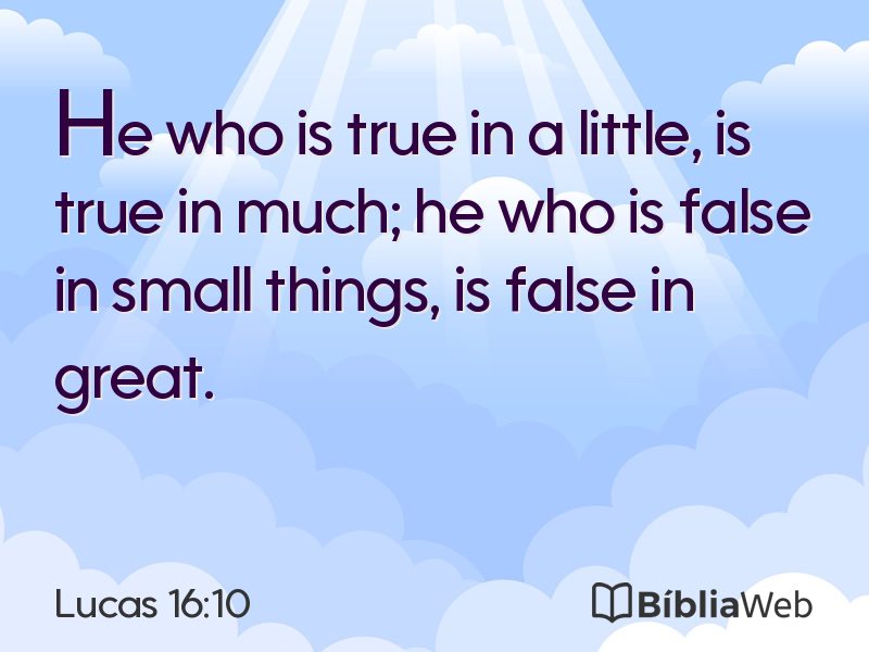 Lucas 16:10 em imagem para compartilhar