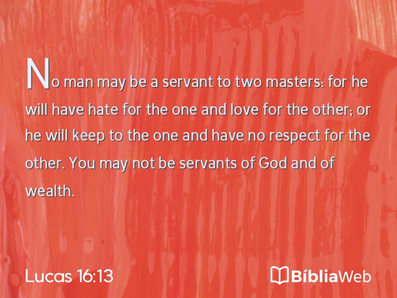 Lucas 16:13 em imagem para compartilhar