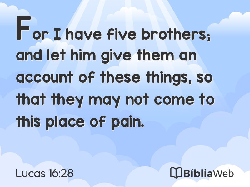 Lucas 16:28 em imagem para compartilhar