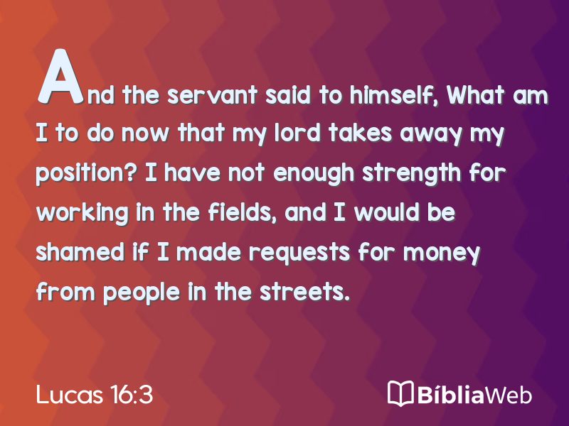 Lucas 16:3 em imagem para compartilhar