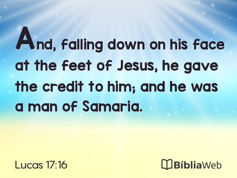 Lucas 17:16 em imagem para compartilhar
